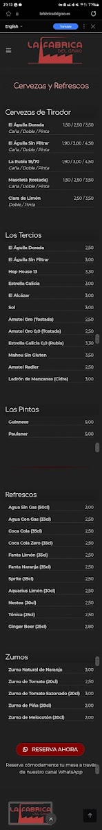 Menu La Fabrica De Barrett-1