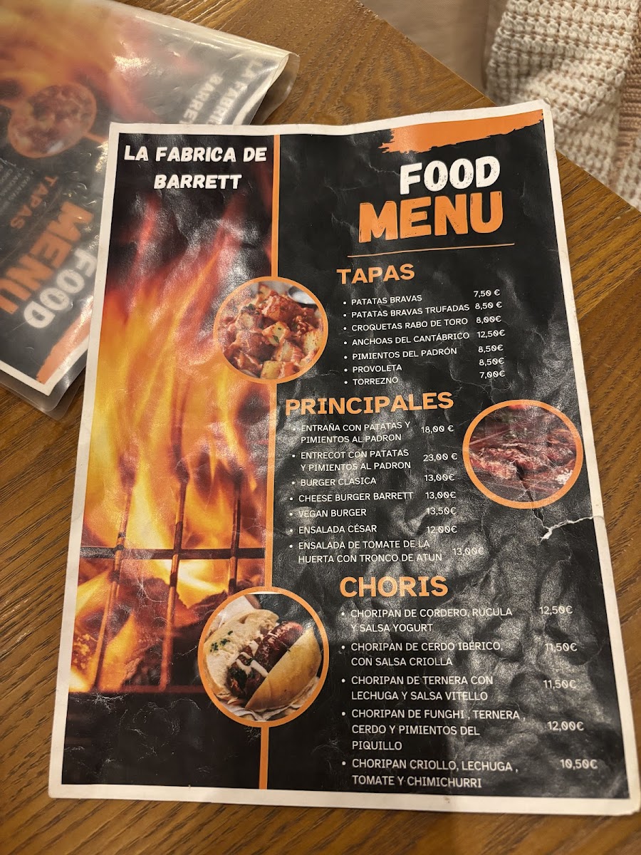 Menu La Fabrica De Barrett-3