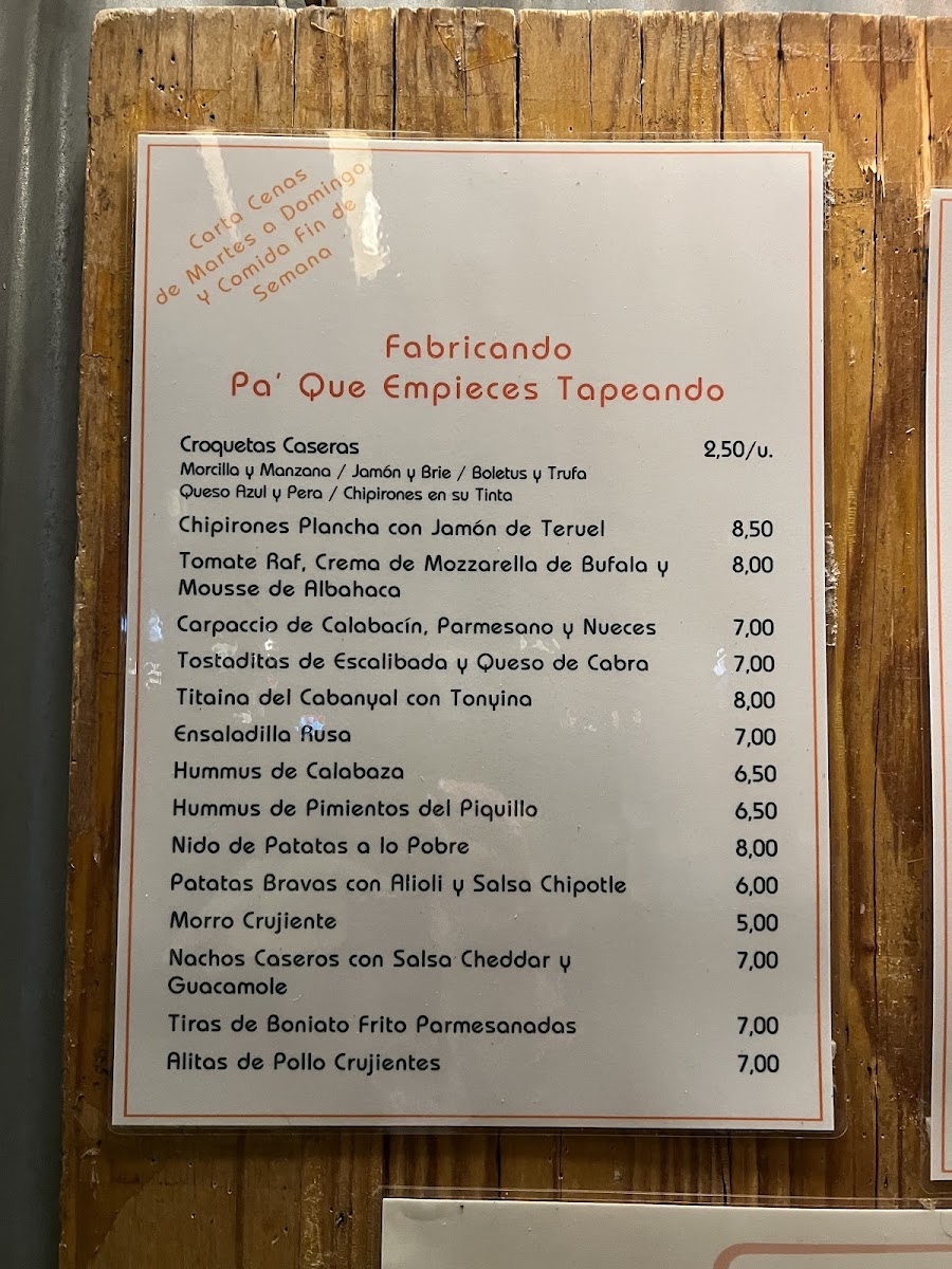 Menu La Fabrica De Barrett-6