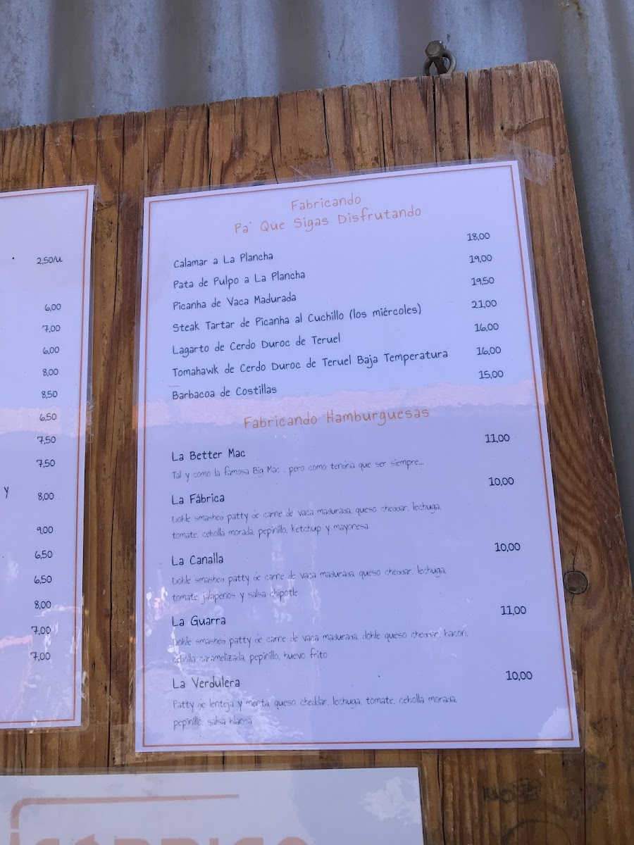 Menu La Fabrica De Barrett-7